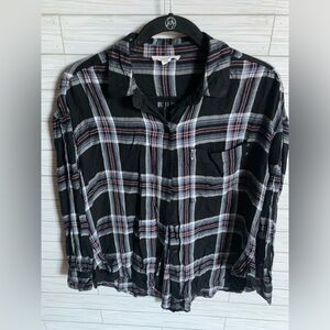 beachlunchlounge Black and White Plaid Men's Shirt